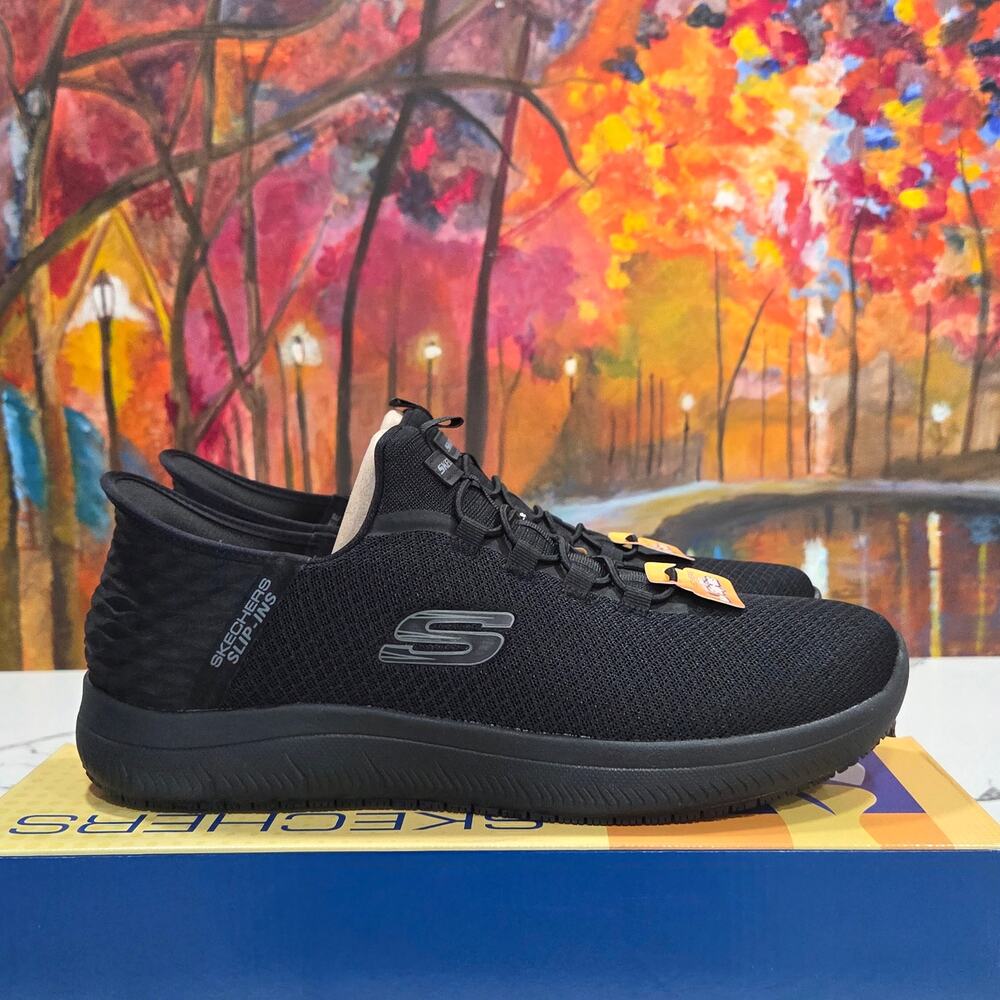 Skechers Slip Ins Summits SR Colsin Size 12 Triple Black 200205 BBK Ons - Picture 3 of 7